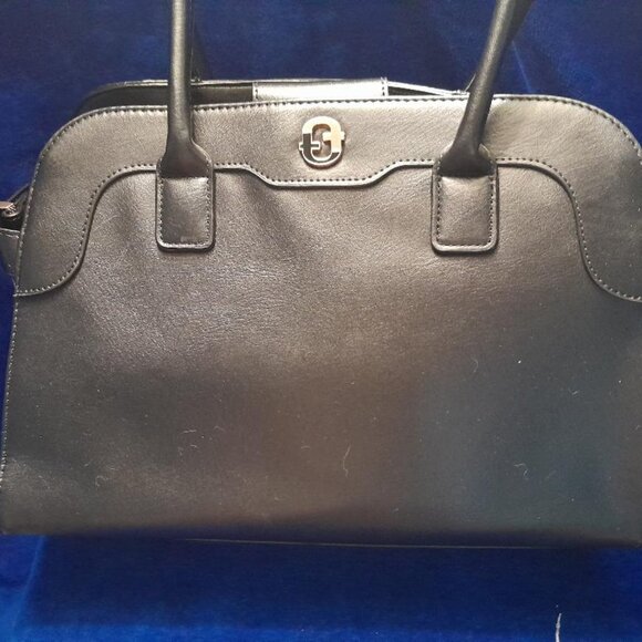 Time and Tru Women's Maxwell Faux Leather Satchel Bag, Black with Tags - Picture 2 of 8